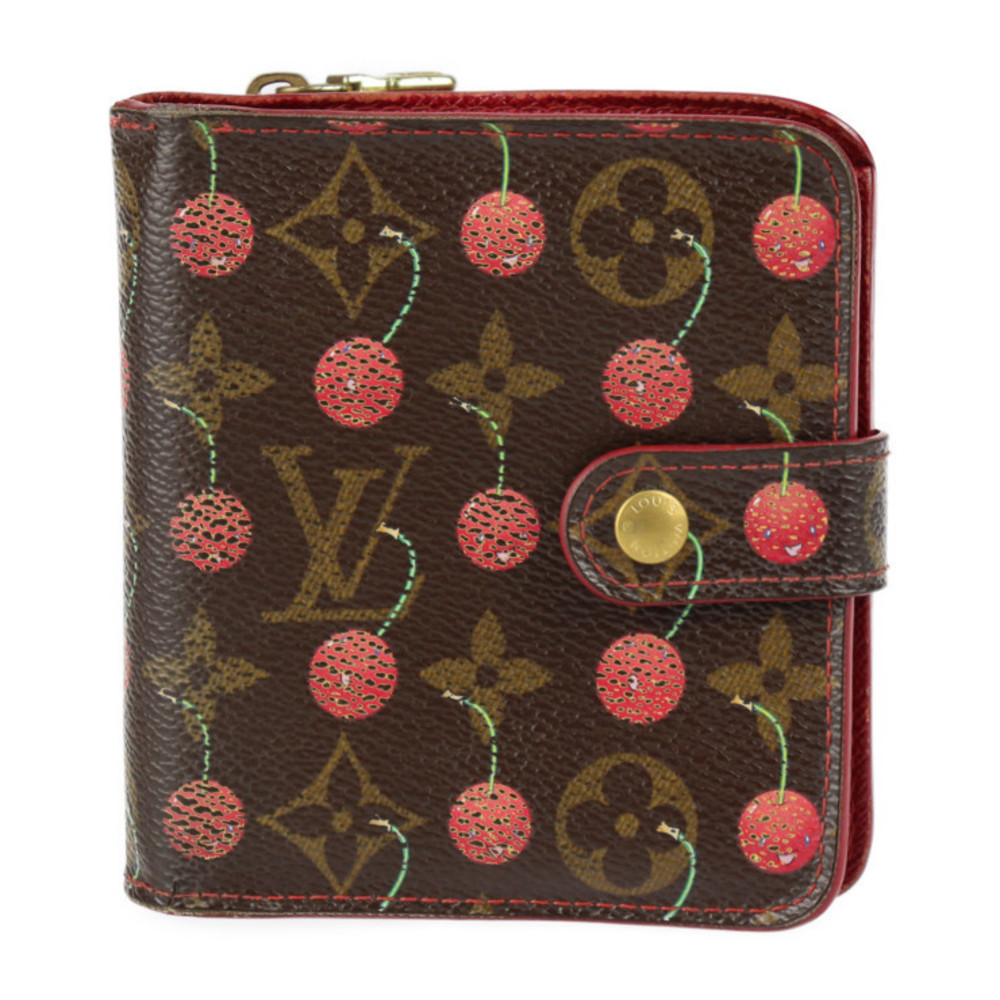 Louis Vuitton Compact Zip Cherry Wallet Brown Red - Picture 1 of 10